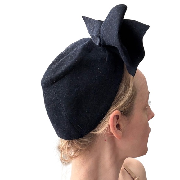 Vintage‎ Hat Couture Bow 1940'sSaks - Picture 4 of 8